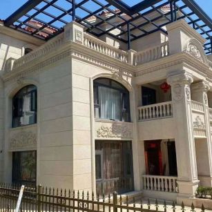 洛阳 黄金麻花岗岩荔枝面别墅外墙干挂