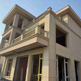 洛阳 黄金麻花岗岩石材荔枝面外墙干挂效果展示