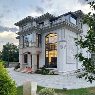 洛阳 白麻花岗岩私人别墅干挂石材豪华定制