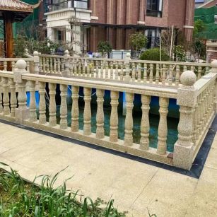 洛阳黄金麻花岗岩石材栏杆，扶手，将军柱，花瓶柱