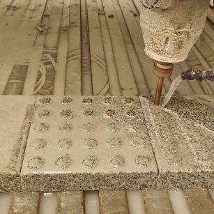 洛阳 芝麻白花岗岩石材盲人石、盲道石、盲点石