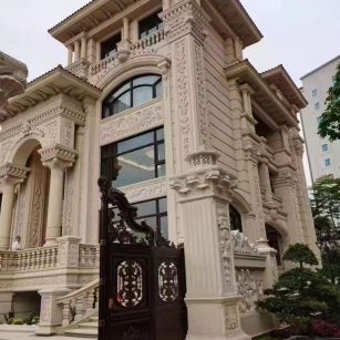 洛阳 黄金麻花岗岩别墅外墙干挂效果展示