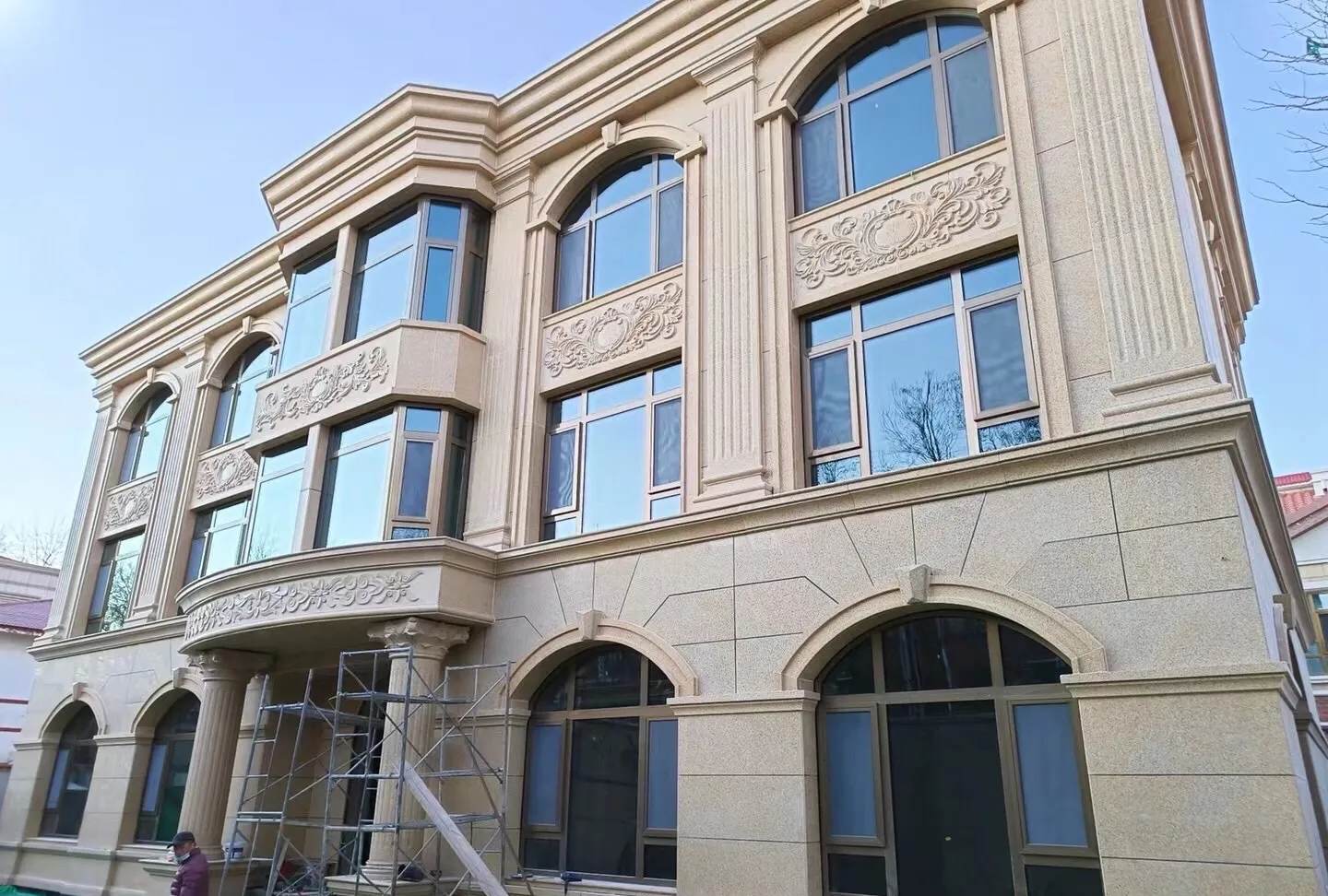 洛阳 黄金麻花岗岩别墅外墙干挂