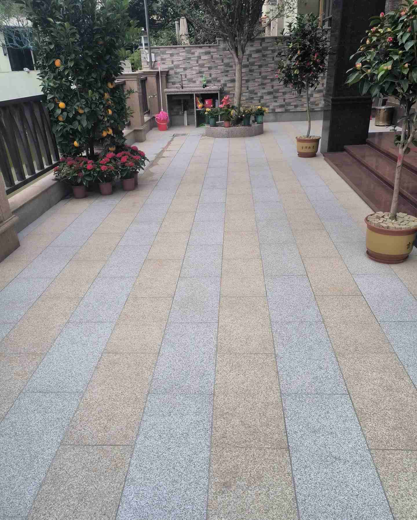 洛阳 黄金麻白麻荔枝面庭院铺装展示