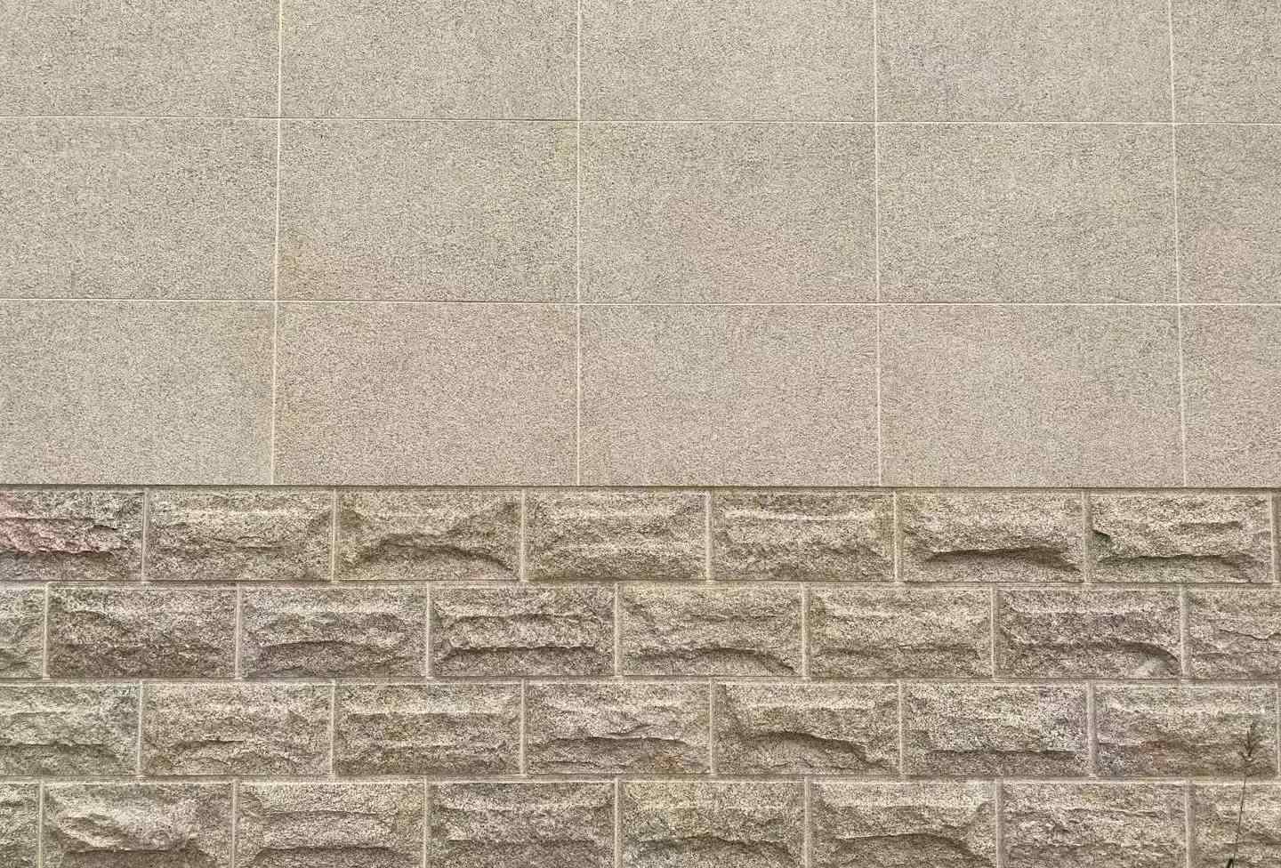 洛阳 黄金麻自然面蘑菇石配荔枝面干挂