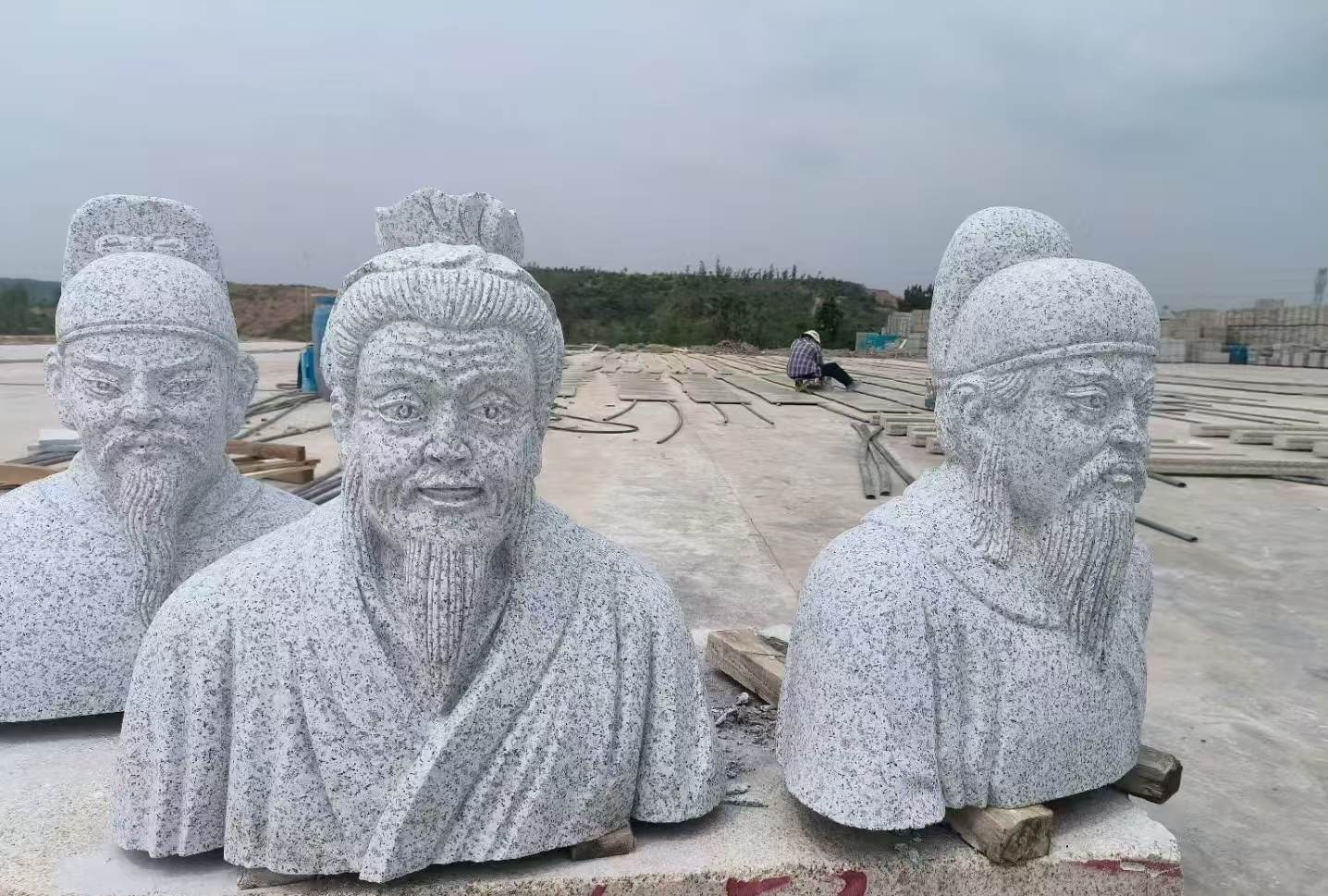 洛阳 白麻花岗岩石材人物立体雕刻